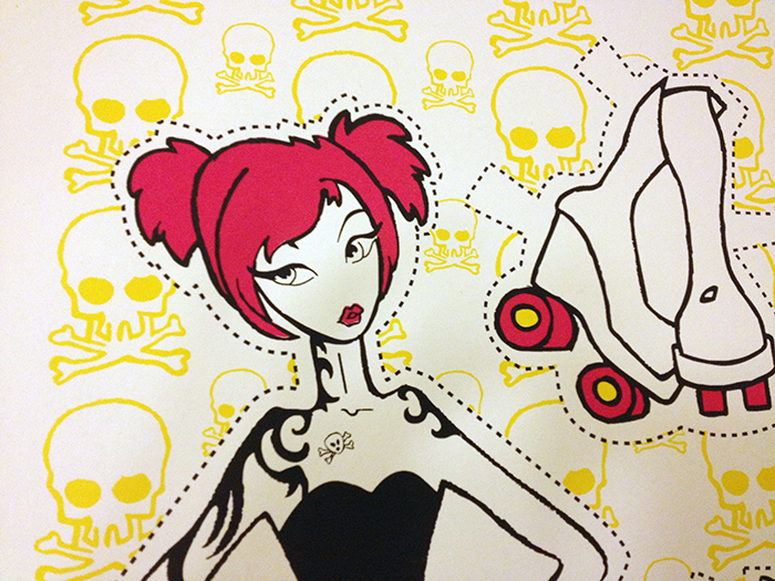 Minnesota Rollergirls Poster Paper Dolls by Aurora Whittet Best of Red Organic