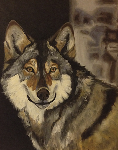 Oil Painting of Wolf by Aurora Whittet Best