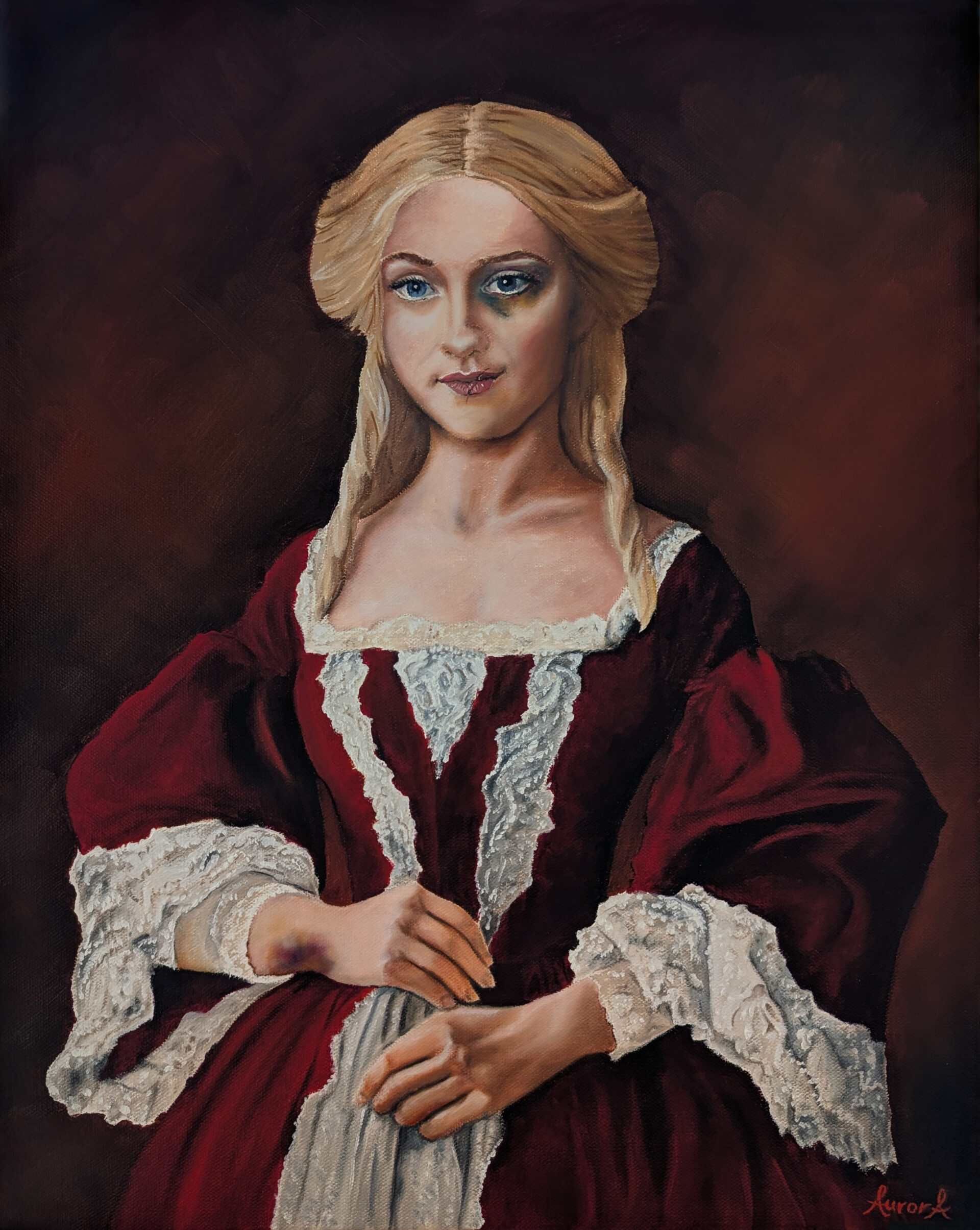 Clemence oil on canvas by Aurora Whittet Best for author Samantha Sloane.